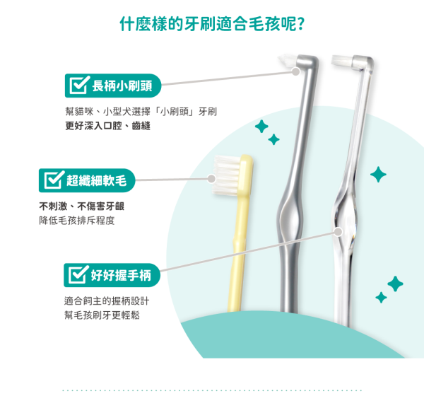 汪喵星球 犬貓專用牙刷 (細軟毛)：圖片 4